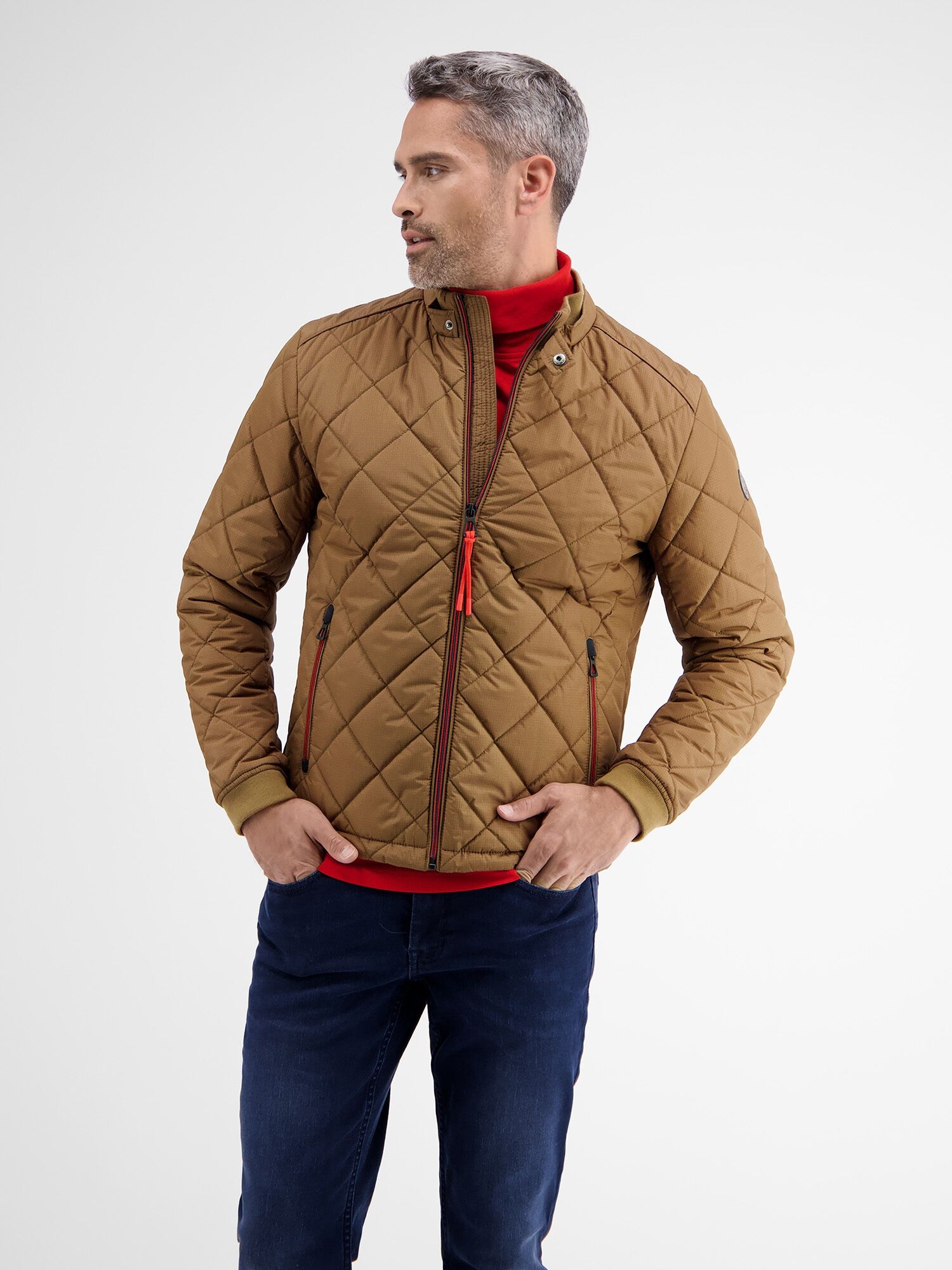 Steppjacke LERROS "Modisch gesteppter Blouson", Herren, Gr. S, braun, 100% Polyester, Jacken Steppjacke braun S