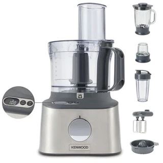 Kenwood Küchenmaschine MultiPro Compact+ (silber, 800 Watt, integrierte Waage, Mixaufsatz und Blend-Xtract 2GO)