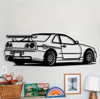 Inspire Curations Modern R Model Metal Car Wall Art Sleek Automotive Decor For Home & Office Modern R Model Metal Car Wall Art Sleek Automotive Decor For Home & Office