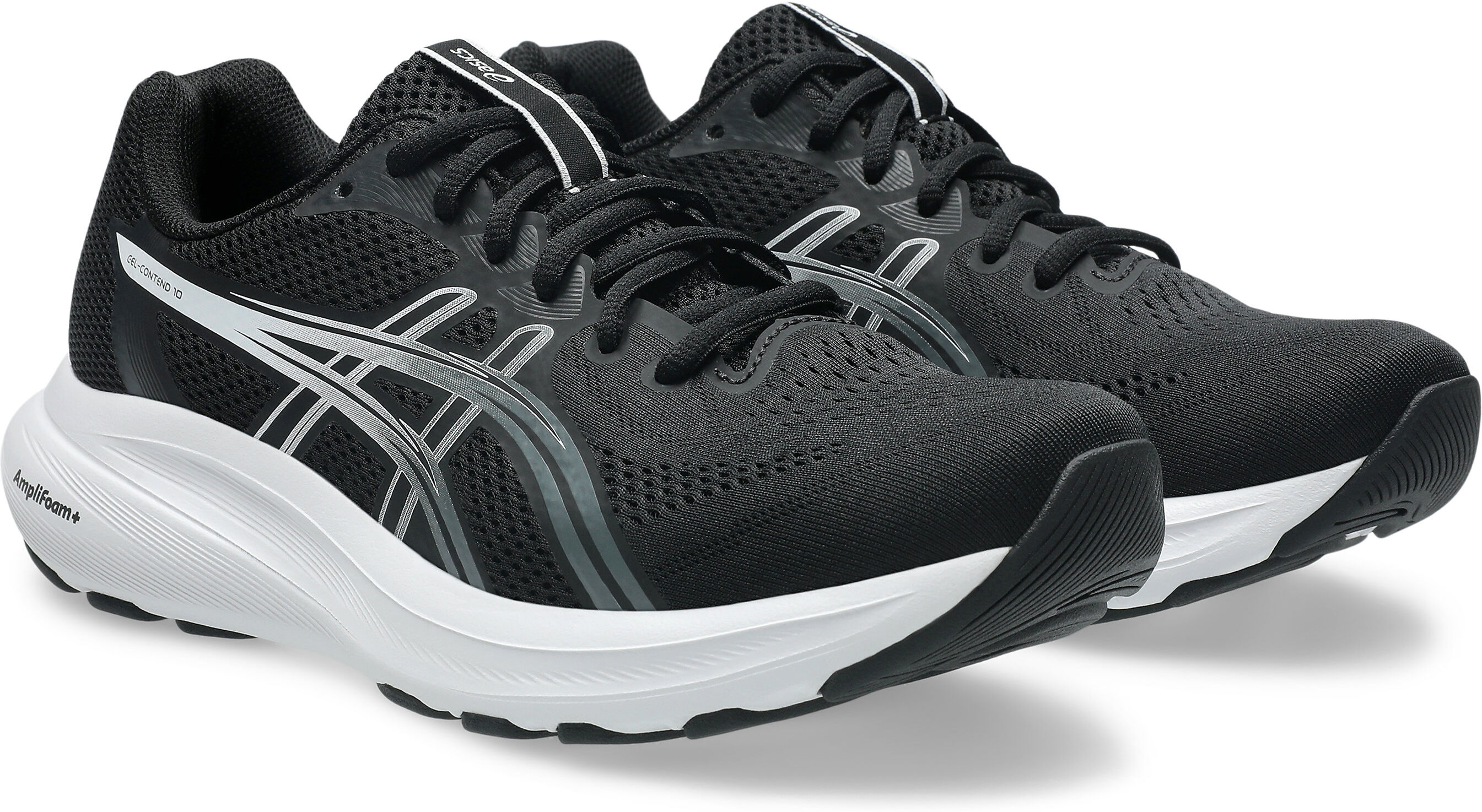 Laufschuh ASICS "GEL-CONTEND 10", Damen, Gr. 42,5, schwarz, weiß, Synthetik, Schuhe Laufschuh schwarz, weiß 42,5