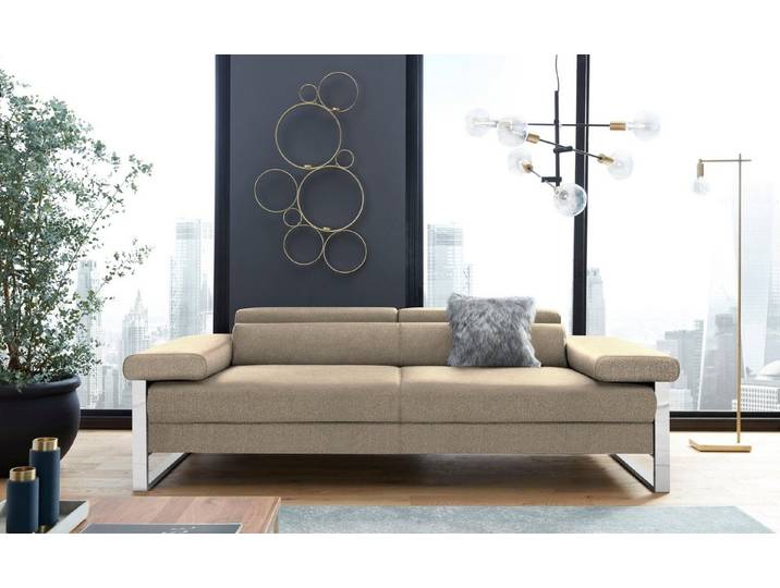 W.SCHILLIG 2-Sitzer finn, German Design Award 2016, Fußgestell Chrom glänzend, Breite 230 cm