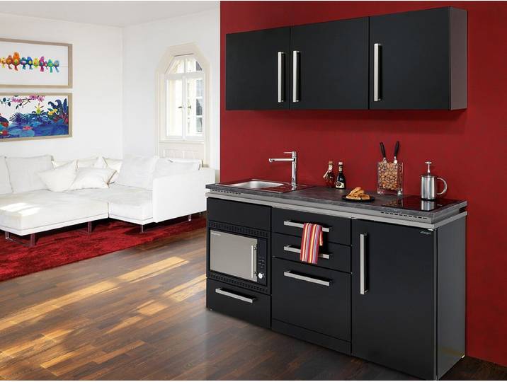 Stengel Küchenzeile 170 cm GUSTAVO Singleküche, Küchenblock mit E Geräten und Spüle, Singleküche von Stengel Steel Concept