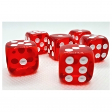 Dice4friends Würfelset D6 Transparent - Red (12) 285801