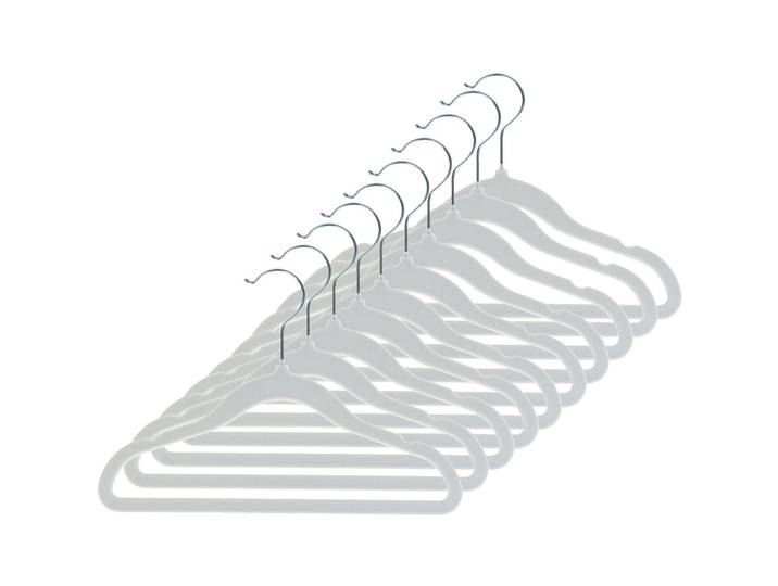 Kleiderbügel-Set COCON Offwhite Edelstahl/Stoff B 2 cm Set