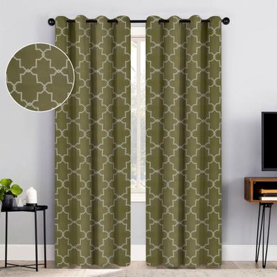 Superior Trellis Washable Room Darkening Curtains, Set of 2 Panels
