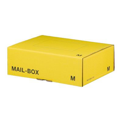 VEPATIM 20x Versandkarton 331x241x104mm MAILBOX M mit Steckverschluss wiederverschließbar gelb