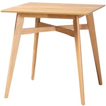 Leena Mid-Century Modern Black Finished Wood Counter Height Pub Table by Baxton Studio in Natural Oak
