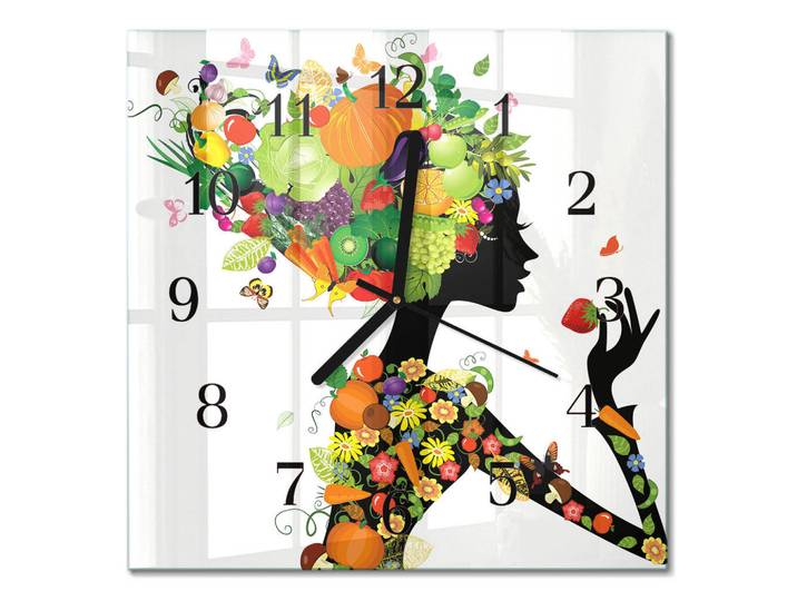 Tulup Wanduhr 30x30 cm - Stück, Mehrfarbig, Glas, Quadratisch, 30x30x0.4 cm, Dekoration, Uhren, Wanduhren