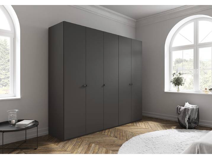 Drehtürenschrank Liora 251cm Grau/Graphit Classic