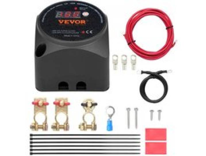 VEVOR Doppelbatterie-Trennrelais, 12 V, 140 A, manueller und automatischer Modus, spannungsempfindliches VSR-Relais mit LCD-Bildschirm, für ATV, UTV, Wohnmobil, Wohnwagen, LKW, Boot, Yacht