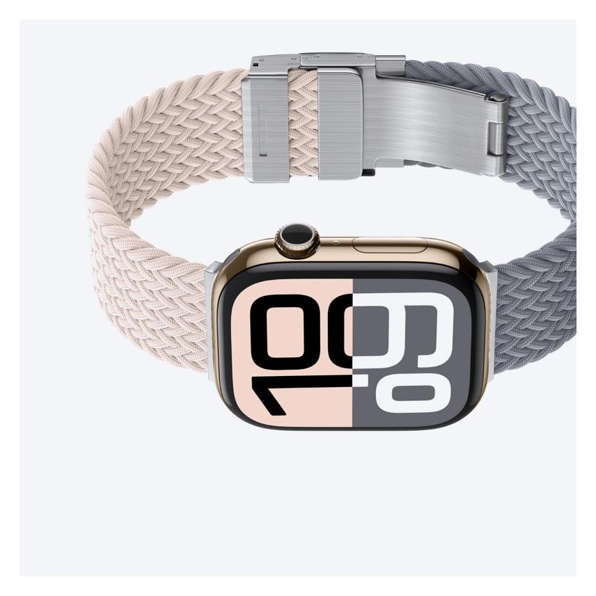 Amazingthing 2er-Set Blend Band für Apple Watch 45/46/49 mm - Pink-Grau/Pink (Edelstahl, Nylon) (1710923912)