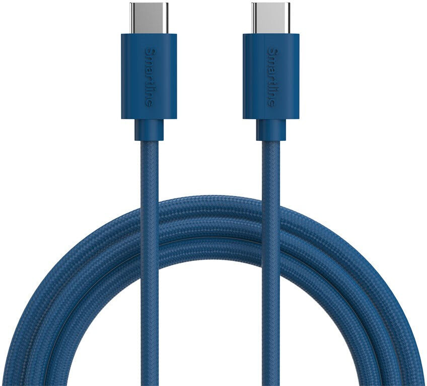Smartline (60W) USB-C til USB-C Braidy Kabel 2m - Mørkeblå