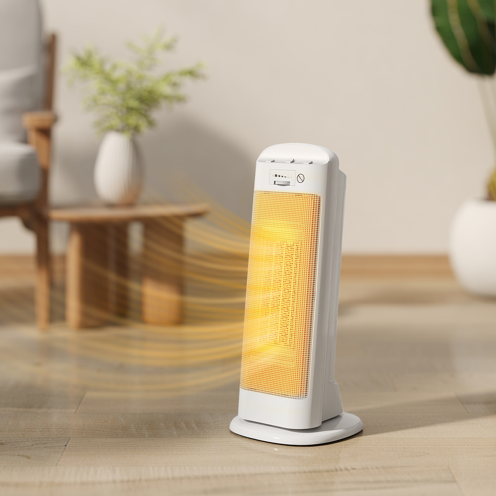 Homcom Stufa Elettrica Ceramica 2000W, 4 Modalità e Riscaldamento Regolabile, Oscillazione a 55°, Bianco   Aosom Italy