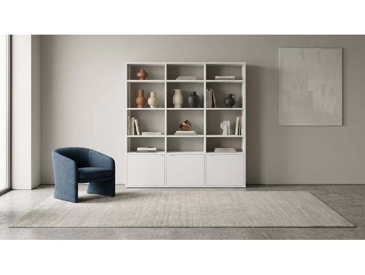 Individuelles Regal mit Türen MDF Beschichtet MDF Weiß matt
