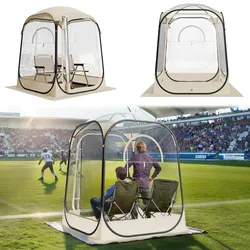 VEVOR Transparentes Zelt, 127x127x170 cm, Pop-up-Zelt für 1–2 Personen, Sportzelt mit Bodenmatte & oberer Abdeckung, Outdoor-Bubble-Zelt, Campingunterstand für Veranstaltungen, Angeln, Jubeln