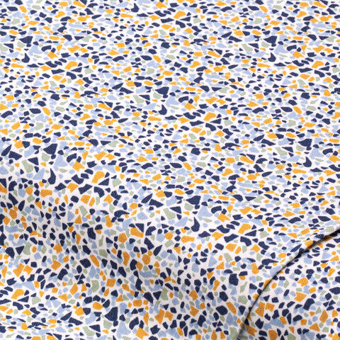 Baumwollstoff Mosaik-Splitter "Mona", weiß-color