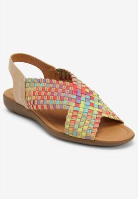 Women's The Celestia Sling Sandal by Comfortview in Multi Pastel (Size 12 M)