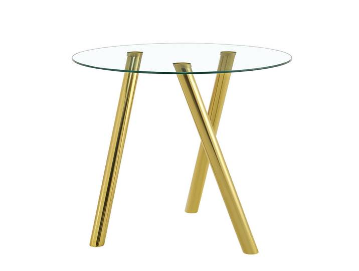 Oxeza Esstisch runder Gold mit Metallbeinen 89 cm, Goldfarben, Mode, Rund,Rund, 89x76x89 cm, Esszimmer, Esstische