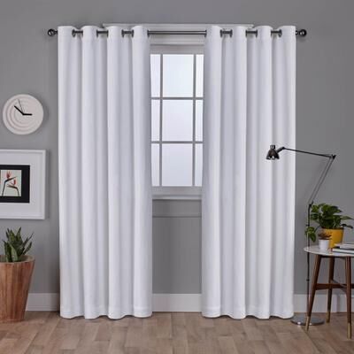 Strick & Bolton Laurette Linen Woven Blackout Grommet Top Curtain Panel Pair