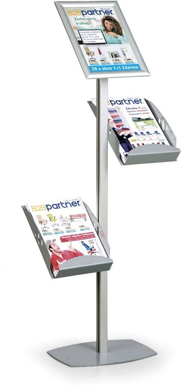 B2B Partner Prospektständer mit CLIP-Rahmen A3 + 2x A4