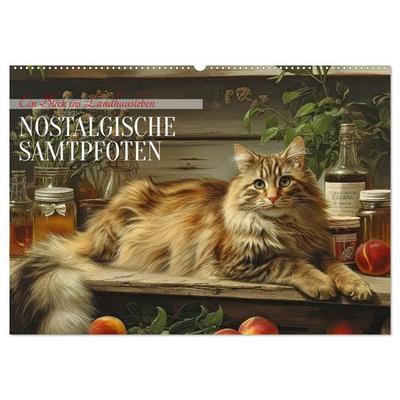 Nostalgische Samtpfoten (Wandkalender 2027 DIN A2 quer), CALVENDO Monatskalender