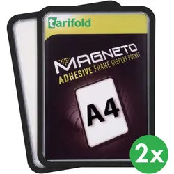 Selbstklebende Tasche A4, 2 Stk., nicht permanent, schwarz