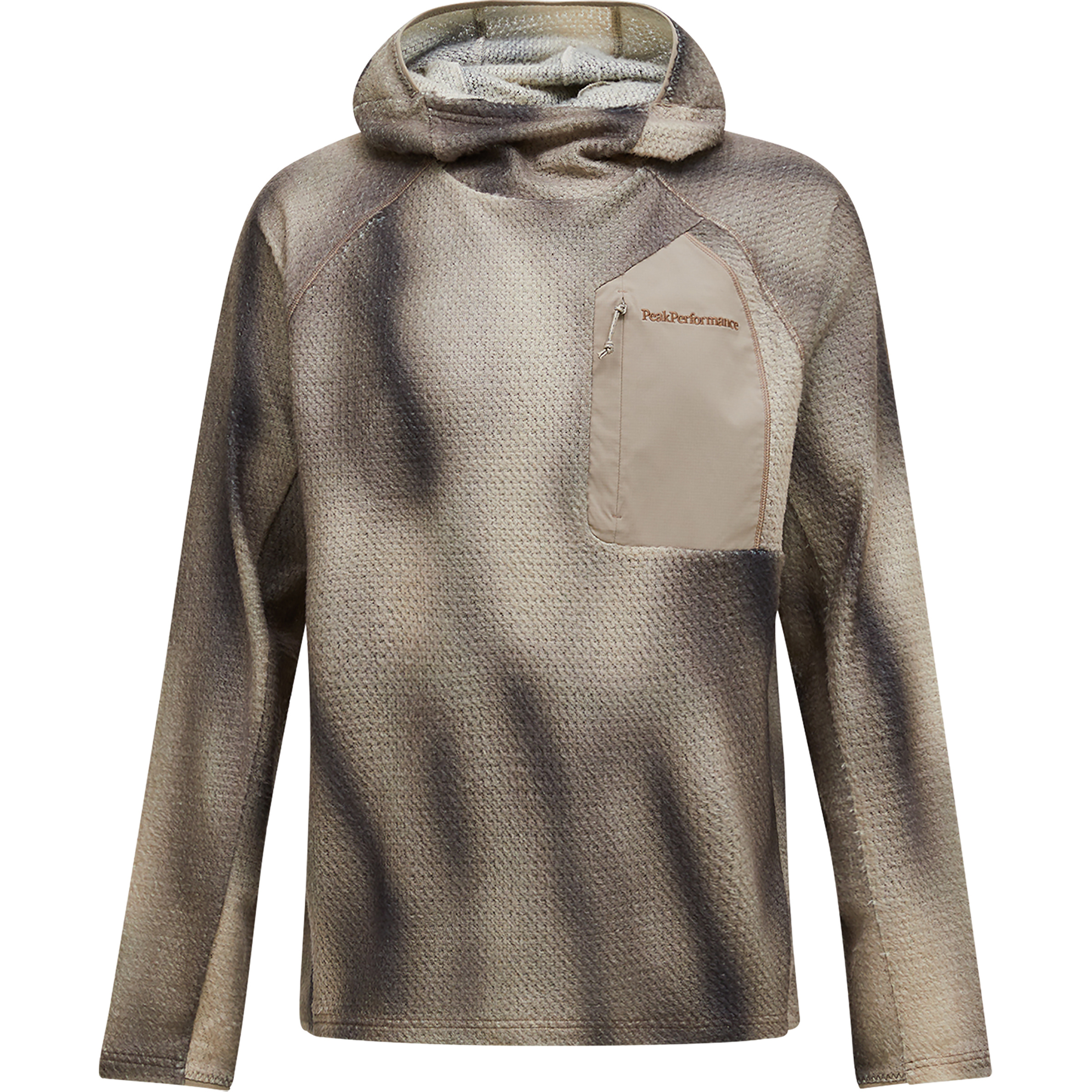 Peak Performance Aop Freelight Alpha Herren Hoodies braun Größe XL Lifestyle Schnell trocknend Polartec