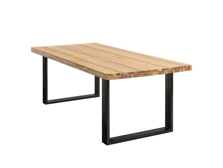 home24 Eettafel Maimon 160cm recht Zwart U-vorm