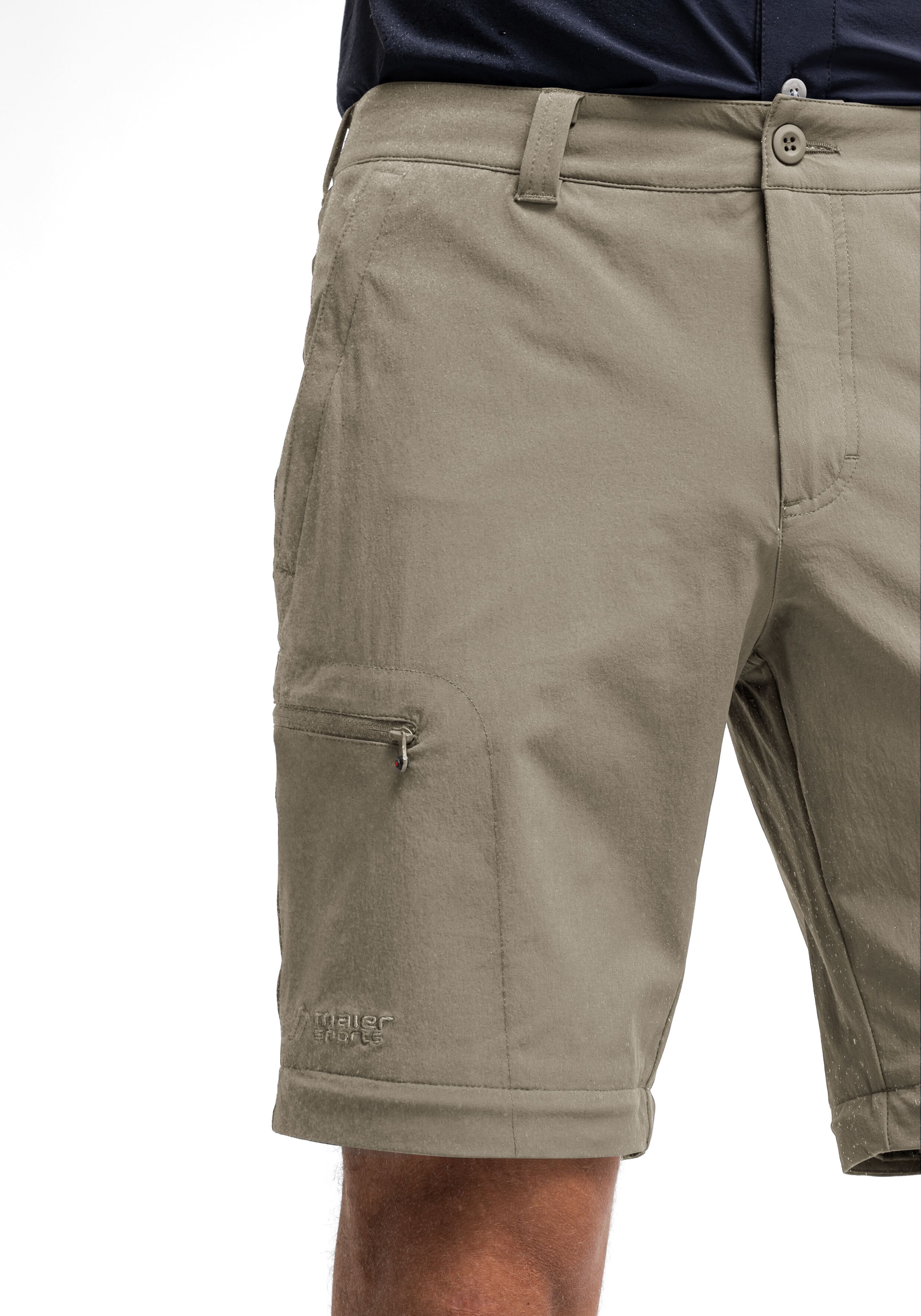 Maier Sports "Tajo" Herren Zip-Off Wanderhose, atmungsaktive Trekkinghose, Regular Fit dunkelbeige 48, Normalgrössen