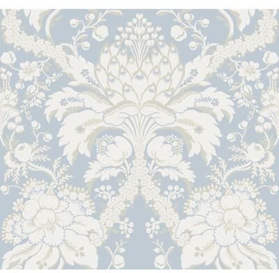 York Wallcoverings French Artichoke Dam Blue Wallpaper