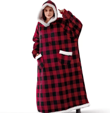Inspire Curations Oversized Fleece Hoodie Wearable Blanket lattice 120cm