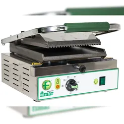 Einzel-Gusseisenplatte glatt unten, gerillt oben, FIMAR PE25LN, Kontaktheizungen, Maße 320x360x200/520 mm (H)