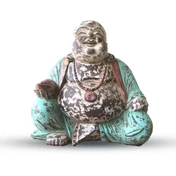 Vintage Mint Hand Carved Buddha Statue - 40cm - Happy Buddha