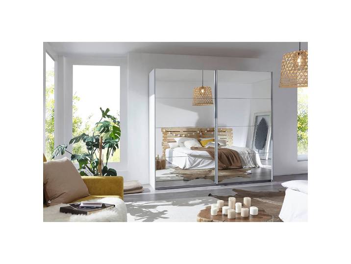 Armoire à portes coulissantes I 226cm Blanc/Blanc alpin Classic 2 miroir