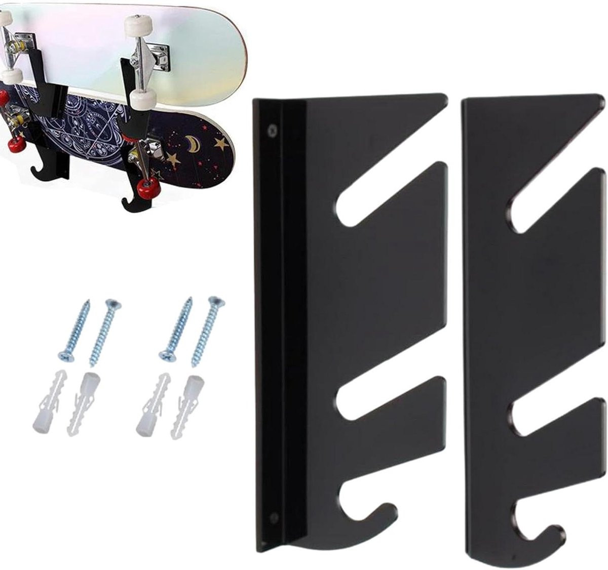 Skateboard Hanger Board Rek Zwart Acryl 27 x 11 cm