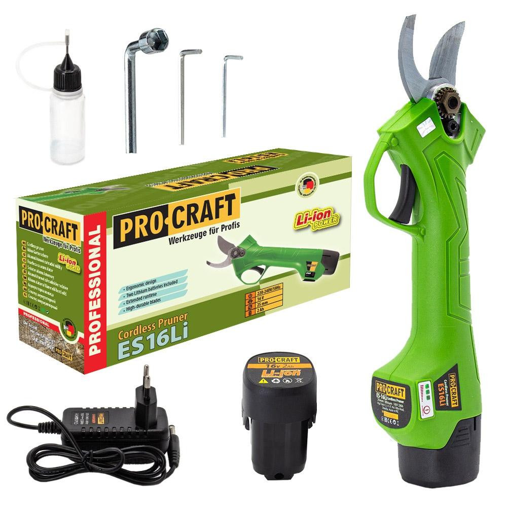 Procraft ES16Li1B Draadloze snoeischaar