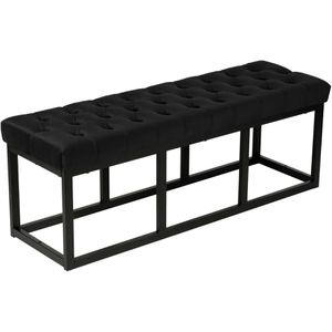 CLP Sitzbank Polson, 318772, bis 200 kg, aus Samt, schwarz, 120 x 37 cm