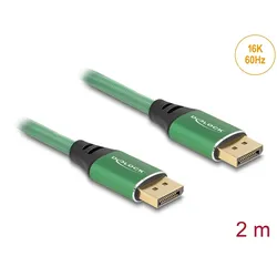 DELOCK DisplayPort Kabel 16K 60Hz 2m grün Metall