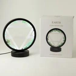 Gemstone Halo Lamp - Earth  - Aventurine & Selenite