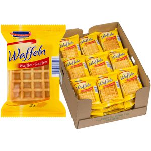 KuchenMeister Waffeln belgische Waffeln, laktosefrei, pur, einzeln verpackt, 1800g, 36 Stück