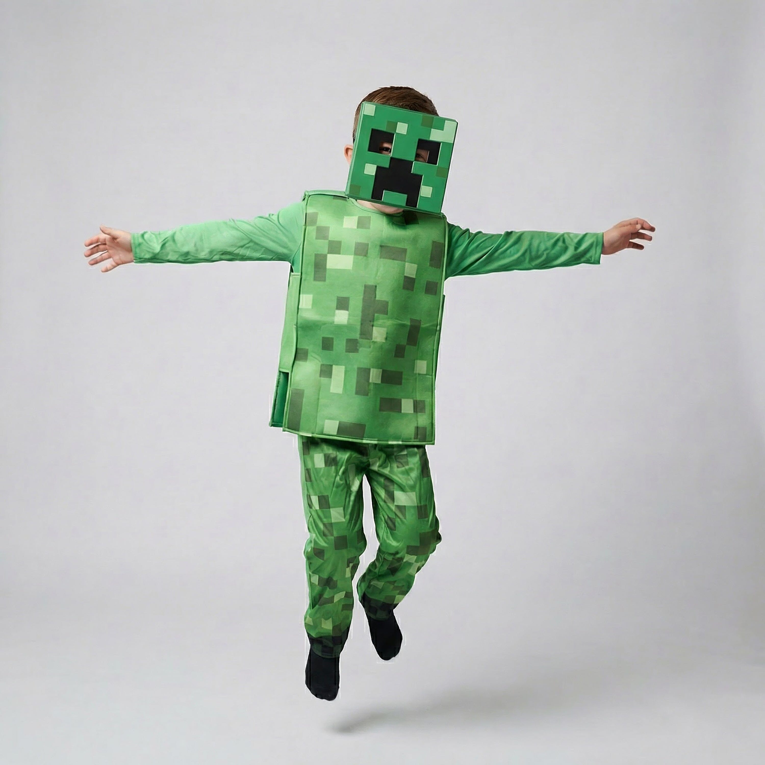 Disguise Minecraft Creeper Costume for Kids, Official Minecraft Product, Pixel Detailing, Includes Creeper Block Body and Creeper Headpiece Disguise