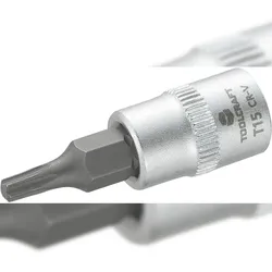 TOOLCRAFT T15 816081 T-Profil Steckschlüssel-Bit-Einsatz T 15 1/4" (6.3 mm)