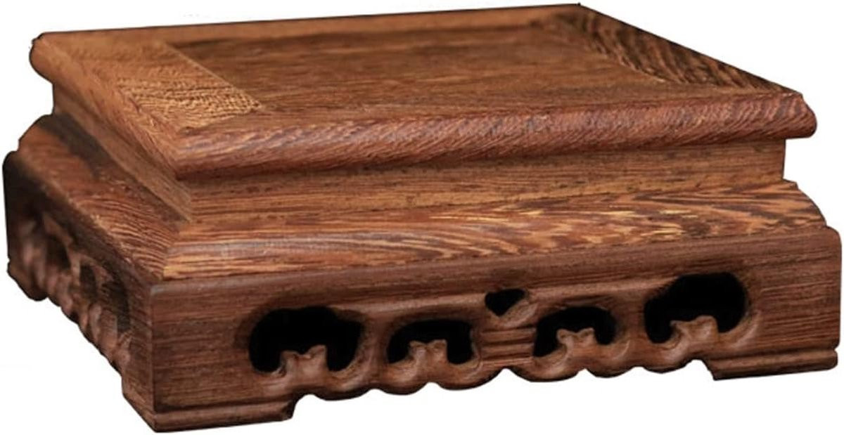 Houten Display Tafel voor Decoratie - Handgepolijst Design - Houtkleur - 7 x 7 inch