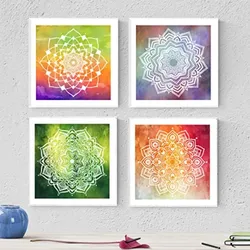 POSTER Set mit 4 Mandalas Beharrlichkeit 20x20cm Rahmenlos