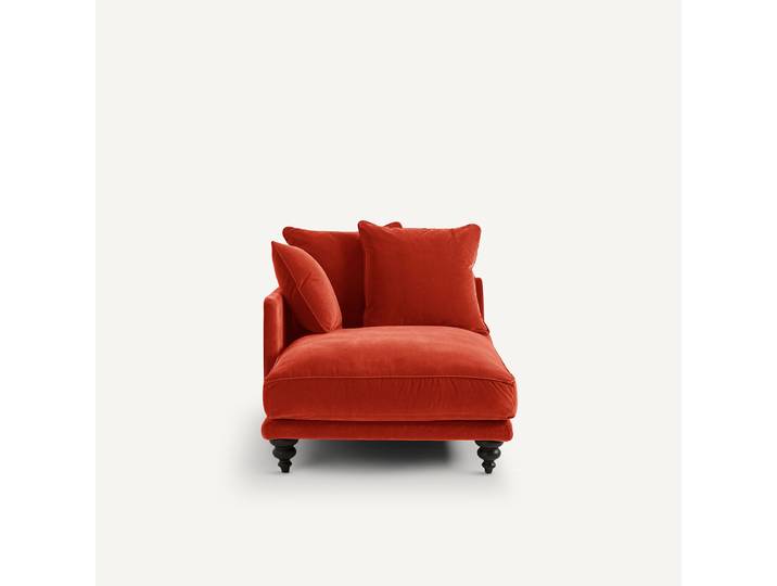 AM.PM Méridienne velours, Lazare Méridienne droite Rouge Cinabre