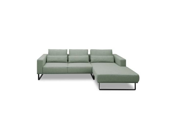 Musterring JustB! PM100 Ecksofa optional mit motorischem Sitzvorzug - Flachgewebe Mono mint - 312 x 185 - ohne Funktion - ohne Zusatzausstattung - rechts ohne Funktion Modern, Zeitlos