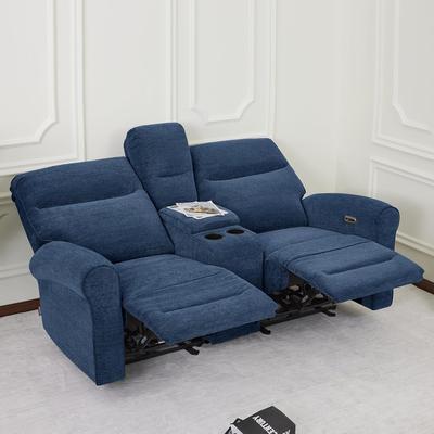 "MCombo 64.6"" Wall Hugger Power Loveseat Fabric Recliner Sofa with USB Ports"