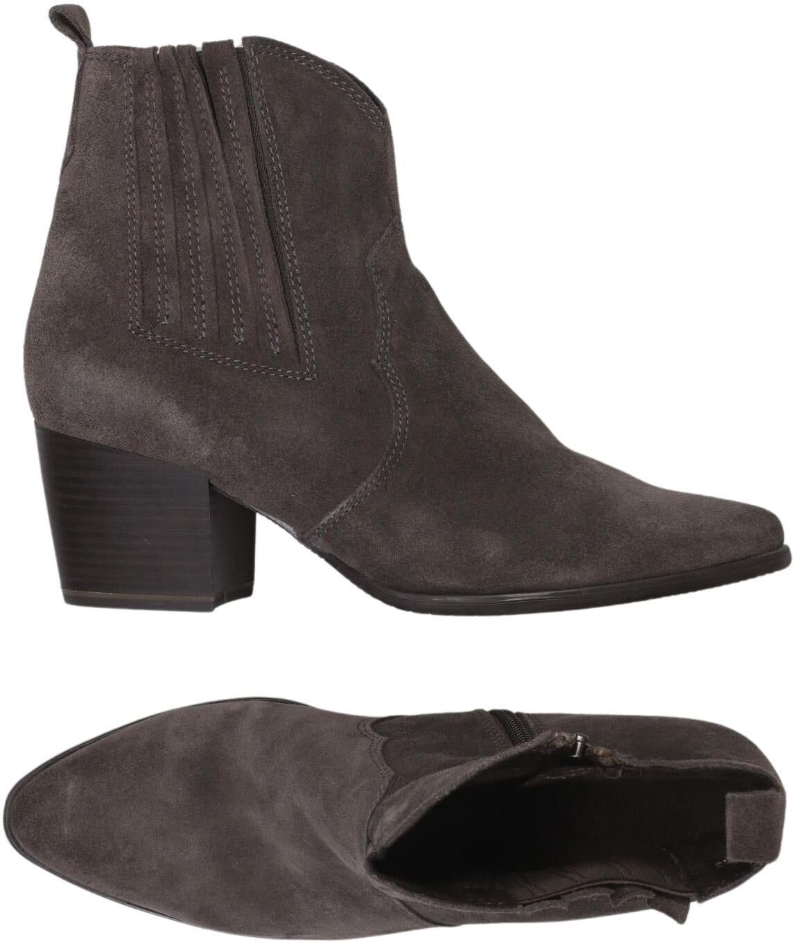 Marco Tozzi Damen Stiefelette, Grau, Gr. EU 40, Leder - Second Hand