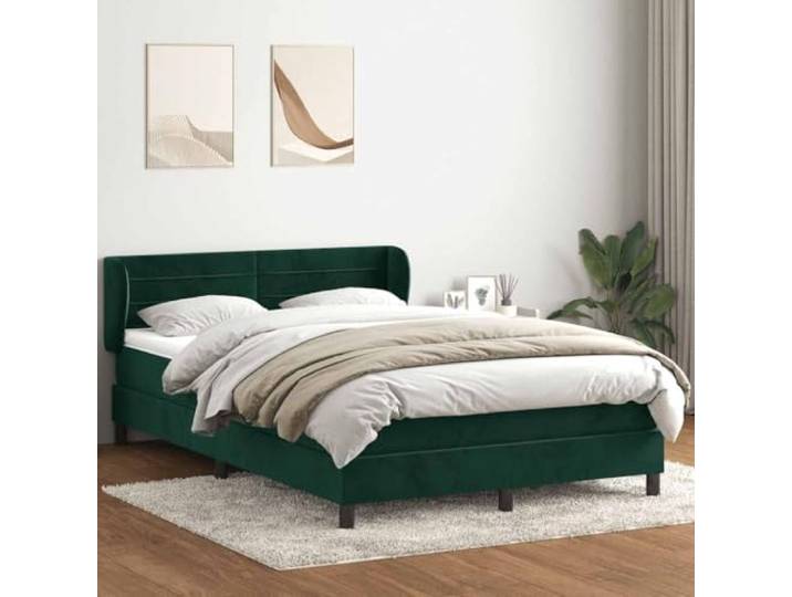 RJPLMFV Lattenrost und Matratze, Velours, Dunkelgrün, 160 x 220 cm Taschenfedern, verstellbares Kopfteil, abnehmbarer Bezug, optimale Unterstützung