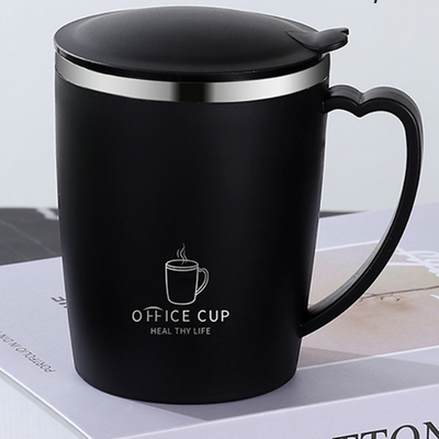 Youfap Market Stainless Steel Thermos Mug Coffee Cup With Handle, Leak Proof Insulated Vacuum Flask, Portable Thermal Water Bottle black